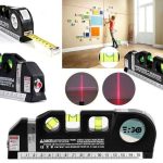 Ruban Laser Multi-Usage 3 en 1 Niveau à Bulle 2,5 m - Ruban Multi-Usage