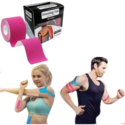 1-12-1.jpg Generic Bande Anti-douleur Et L'inflammation Kinesiology Tape 5m x 5cm - Rose – Image 1