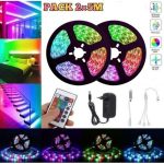 Pack de 2 Kit Ruban LED RGB - Étanche - 16 Couleurs - 4 Modes - 10 Mètres - Télécommande