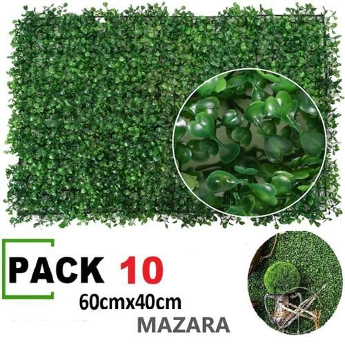 1-20-1.jpg Pack De 10 Panneaux Décoratif 3D - Mur Végétal Artificiel - 60×40cm - 308 feuilles – Image 1