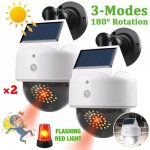 Pack DE 2 Lampe Solaire avec Détecteur De Mouvement forme Caméra Surveillance et avec Télécommande