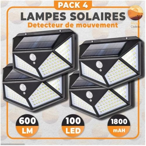1-26.jpg Pack de 4 Lampe Solaire Avec Détecteur De Mouvement - 3 Modes - Étanche – Image 1