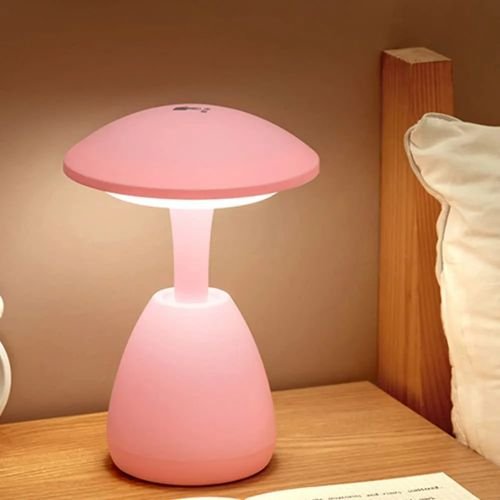 1-28.jpg Lampe De Table LED Sans Fil - 3 Modes - Interrupteur Tactile - Rechargeable - Rose – Image 1