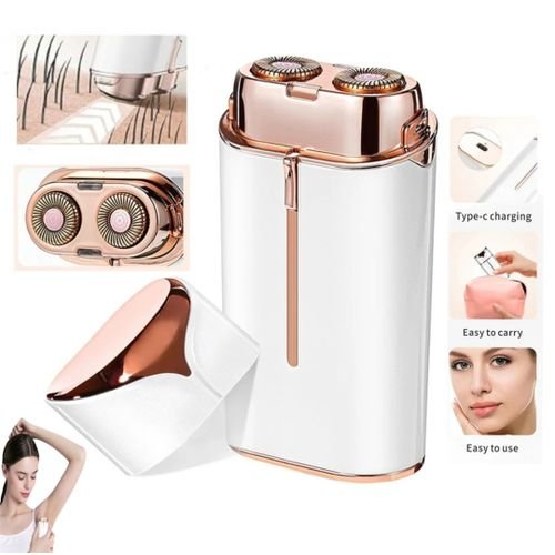 1-32.jpg Épilateur Électrique Double Téte - Multifonction - Lumière intégrée - USB Rechargeable – Image 1