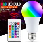 Lampe Led RGB 6 Couleurs + Blanc - 10W - E27 - 700 Lumen + Télécommande
