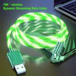 Câble de Charge Rapide RGB Brillant - 120W 6A Max - Type C - Rotation 180° - Vert – Image 3