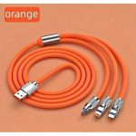 Câble De Chargement USB - Multi 3 en 1 - Micro USB/Type-C/Iphone Android - Charge Rapide - Câble De Données Du Chargeur De Téléphone - Longueur 1,2 Mètres – Image 3