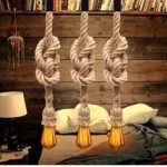 Pack De 3 Suspensions Corde En Chanvre Vintage Luminaire De Plafond - 1 M - Douille E27
