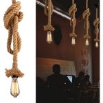 Suspension Corde En Chanvre Vintage Luminaire De Plafond - 1 M - Douille E27
