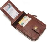 Portefeuille Classique en Cuir PU Pour Homme – Moraillon Court et Fermeture Éclair – Haute Qualité et Multi-Poches - Marron – Image 8