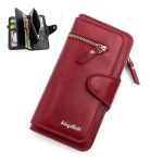 Nouveau Portefeuille Pour Femme Avec Porte-Monnaie - Cuir Synthétique - Multifonction - Grande Capacité - Rouge