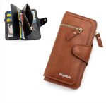 Nouveau Portefeuille Pour Femme Avec Porte-Monnaie - Cuir Synthétique - Multifonction - Grande Capacité - Marron