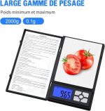 Balance De Précision Numérique - 0.1g - 2 Kg Avec Écran LCD Notebook Séries - Qualité Supérieure – Image 7