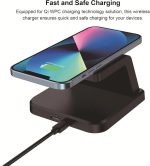 Station De Recharge Sans Fil Avec Réveil Sans Fil Sécurisé - Acrylique - Rechargeable-LED-Noir – Image 2