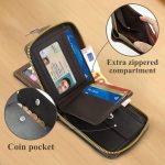 Portefeuille HM Classique en Cuir  Pour Homme – Moraillon Court et Fermeture Éclair – Haute Qualité et Multi-Poches - Noir – Image 4