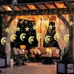 Guirlande Lumineuse Étoiles et Lune - LED - 5 Mètres sur 1 - Fenêtre - 8 Modes D'éclairage – Image 11