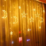 Guirlande Lumineuse Étoiles et Lune - LED - 3 M Sur 1 - Fenêtre - 8 Modes D'éclairage - Jaune – Image 12