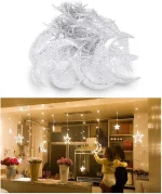 Guirlande Lumineuse Étoiles et Lune - LED - 3 M Sur 1 - Fenêtre - 8 Modes D'éclairage - Jaune – Image 10