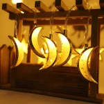 Guirlande lumineuse Led - Lune - En Plastique pour Décoration du Ramadan et De L’Aïd – 20 LED - 3M – Deux Modes D’éclairage – Image 2