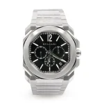 Nouvelle Montre Bulgari - Cadran Noir - Bracelet En Acier Inoxydable