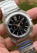 Nouvelle Montre Bulgari - Cadran Noir - Bracelet En Acier Inoxydable – Image 8