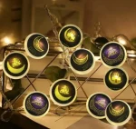 Guirlande Lumineuses LED En Forme De Disque Pour Les Décorations De L'Aïd Et Du Ramadan - 1M65 - 20 Led - Utilisables En Toute Sécurité