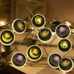 Guirlande Lumineuses LED En Forme De Disque Pour Les Décorations De L'Aïd Et Du Ramadan - 1M65 - 20 Led - Utilisables En Toute Sécurité