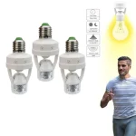 Lot De 3 Douilles à Détecteur de Mouvement PIR E26/E27