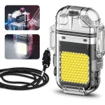 Mini Briquet Électrique – Rechargeable – Étanche – Lampe Torche Led – 3 modes - Support Porte-Clés