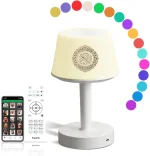 Lampe Coran LED Bluetooth SQ917 avec Haut-Parleur & Azan Automatique – Rechargeable USB – Blanc & Or