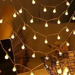 Guirlande De Fête Décoratif Forme Boule - Étanche - 8 Modes D'éclairage - 10 M - Jaune – Image 10