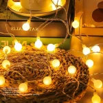 Guirlande De Fête Décoratif Forme Boule - Étanche - 8 Modes D'éclairage - 10 M - Jaune – Image 17