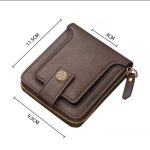 Portefeuille Classique en Cuir PU Pour Homme – Moraillon Court et Fermeture Éclair – Haute Qualité et Multi-Poches - Marron foncé – Image 12