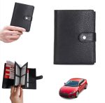 Porte Papier Voiture Avec Porte feuilles Et Porte-cartes 3en1 - Qualité Supérieure - Noir