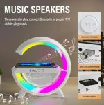Haut-parleur Bluetooth intelligent Rechargeable - Réveil - Chargeur Sans Fil avec 15 W - Veilleuse LED RGB – Image 4
