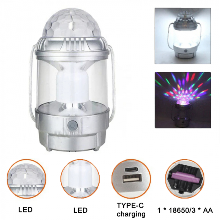 1444.png Lampe D'éclairage De Scène Multifonction LED 2 en 1 – Lumière Magique Rotative à 360 Degrés 20 W – Image 1