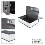 Coffre-Fort Créatif En Forme Livre – Avec 2 Clés – 265 × 200 × 65 Mm - Bleu – Image 3