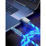 Câble de Charge Rapide RGB Brillant - 120W 6A Max - Type C - Rotation 180° - Bleu – Image 6