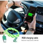 Câble de Charge Rapide RGB Brillant - 120W 6A Max - Type C - Rotation 180° - Vert – Image 2