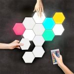 Pack De 3 Lumière Murale Hexagonale Quantique Intelligente à LED RVB Avec Télécommande – Image 2