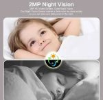 Caméras De Surveillance Externes - Protection de Sécurité - Suivi Automatique - Zoom Numérique 4X - Version Nuit Pour Usage Intérieur - Audio et Vidéo – Image 6