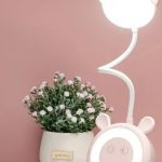 Lampe De Bureau Pour Enfants Mignonne - Design Lapin - Veilleuse LED - Rechargeable - 3 Modes - Rose