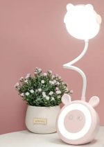 Lampe De Bureau Pour Enfants Mignonne - Design Lapin - Veilleuse LED - Rechargeable - 3 Modes - Rose