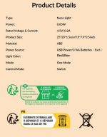 Enseigne Lumineuse Led En Néon (Taureau)  - USB - Décoration - Jaune – Image 3