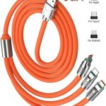 Câble De Chargement USB - Multi 3 en 1 - Micro USB/Type-C/Iphone Android - Charge Rapide - Câble De Données Du Chargeur De Téléphone - Longueur 1,2 Mètres