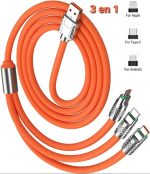 Câble De Chargement USB - Multi 3 en 1 - Micro USB/Type-C/Iphone Android - Charge Rapide - Câble De Données Du Chargeur De Téléphone - Longueur 1,2 Mètres