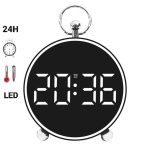 Horloge de Bureau Murale Multifonction - Température - Alarme - Commande Vocale - Affichage De L'heure D'été - LED - Blanc