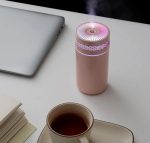 Mini Humidificateur Portable 250 Ml - 7 Couleurs LED - Rechargeable - Diffuseur D'Arômes - Rose