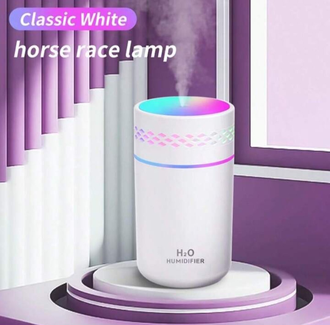 20241210_095038.jpg Mini Humidificateur Portable 250 Ml - 7 Couleurs LED - Rechargeable - Diffuseur D'Arômes - Blanc – Image 1