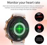 Pack De 1 Montre Intelligente Dorée Pour Femme Avec Un Bracelet Rose Supplémentaire et D'une Montre en Cuir Noir - Bluetooth - Android - Charge Rapide - Étanche – Image 5